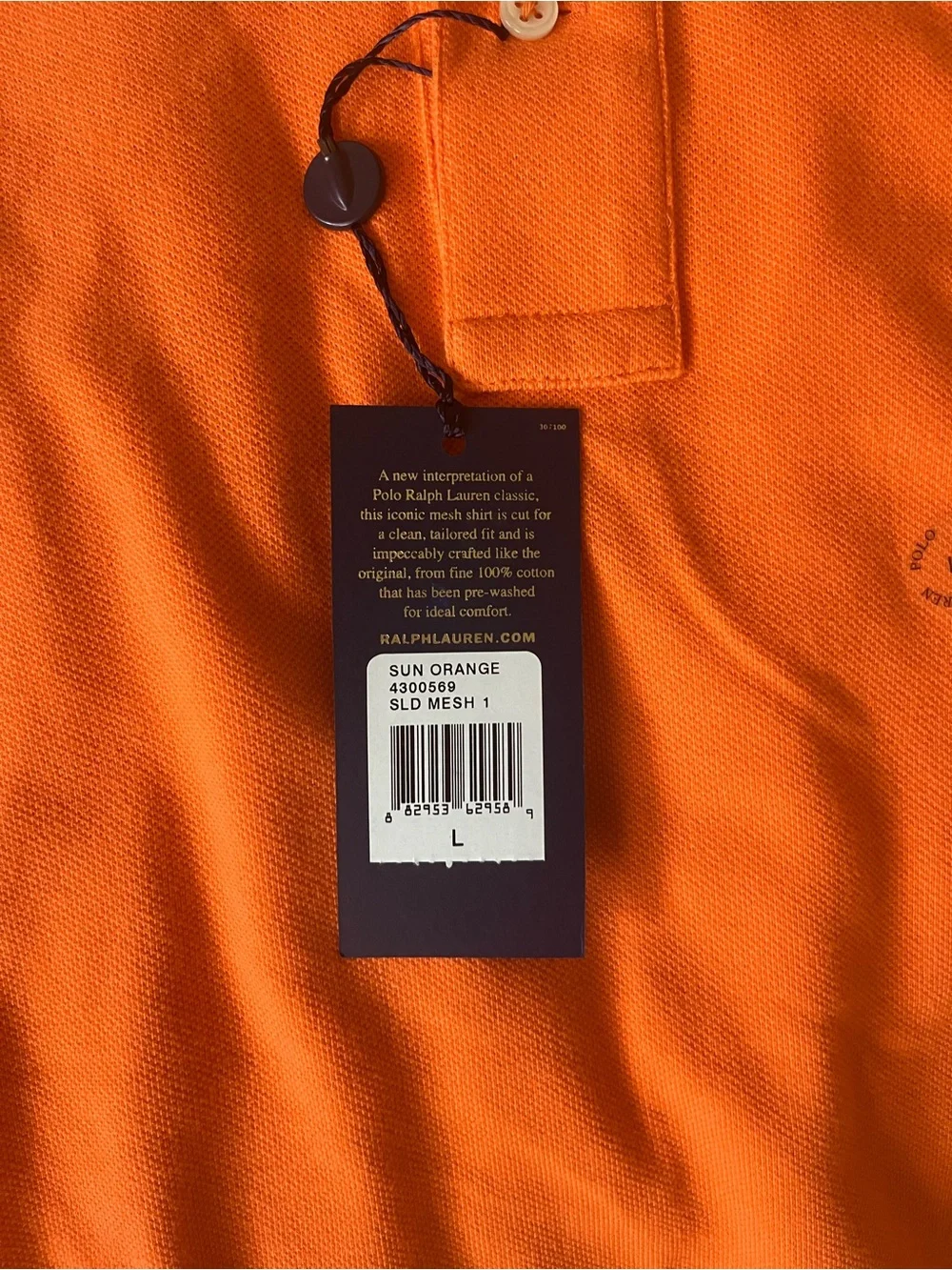 Polo by Ralph Lauren Orange Polo with Green Pony Logo